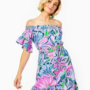 Lilly Maddyln off the shoulder stretch dress size medium